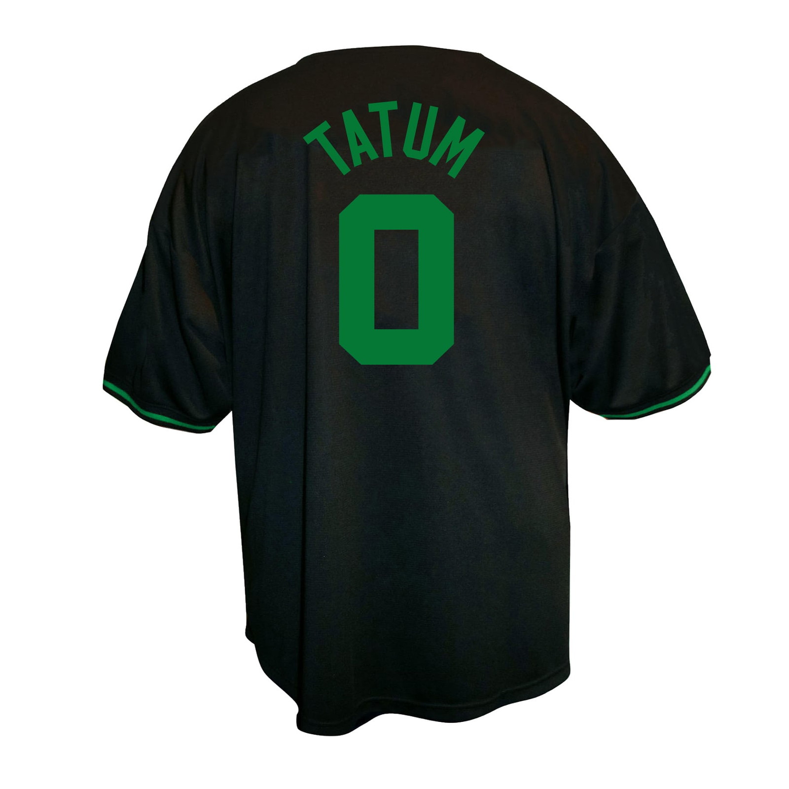 Jayson Tatum Boston Celtics Big & Tall Name & Number Button-Up Jersey Black - back view