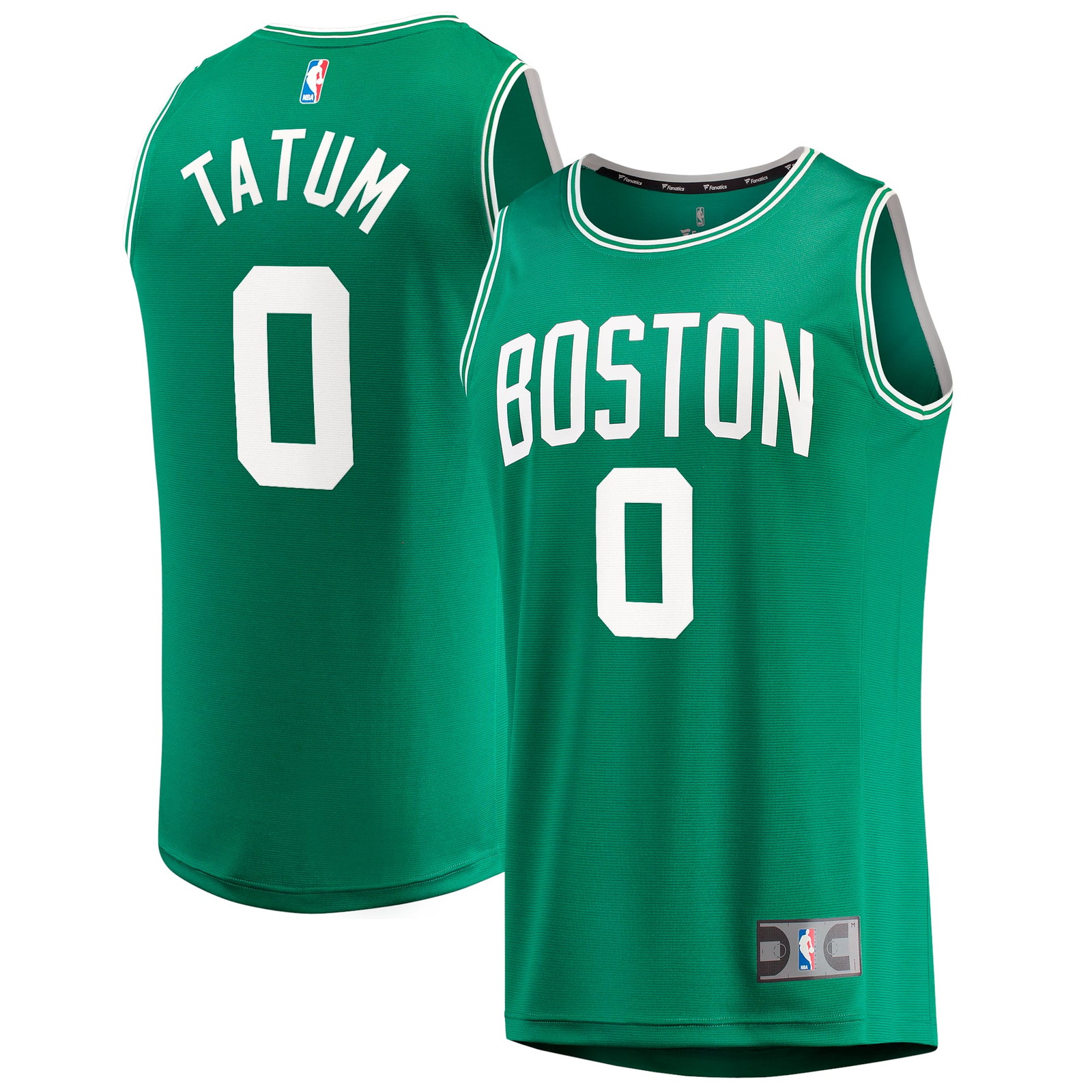Jayson Tatum Boston Celtics Fast Break Fan Version Jersey Icon Edition Kelly - front and back view