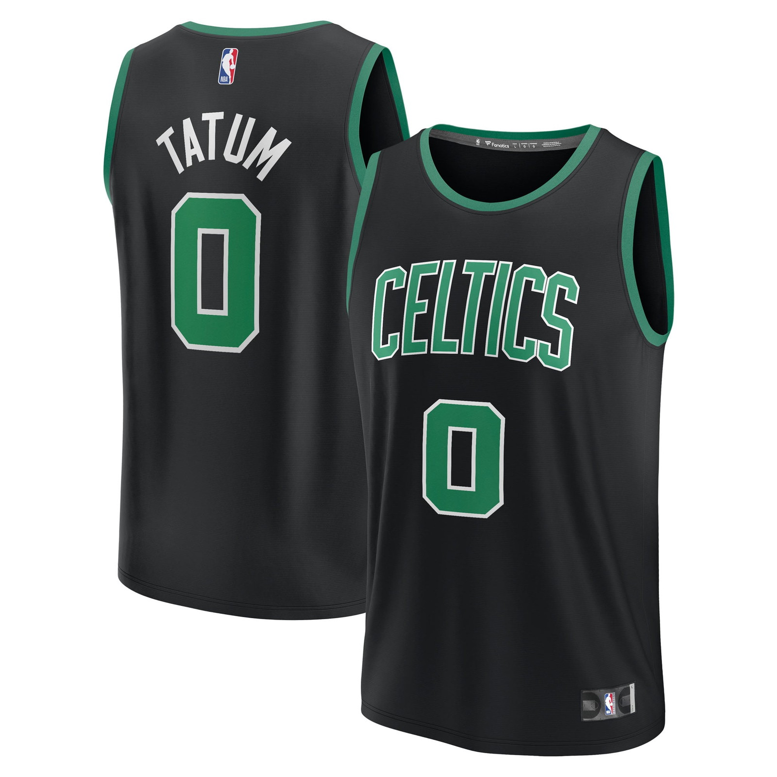 Jayson Tatum Boston Celtics Fast Break Fan Version Player Jersey Statement - front and back view