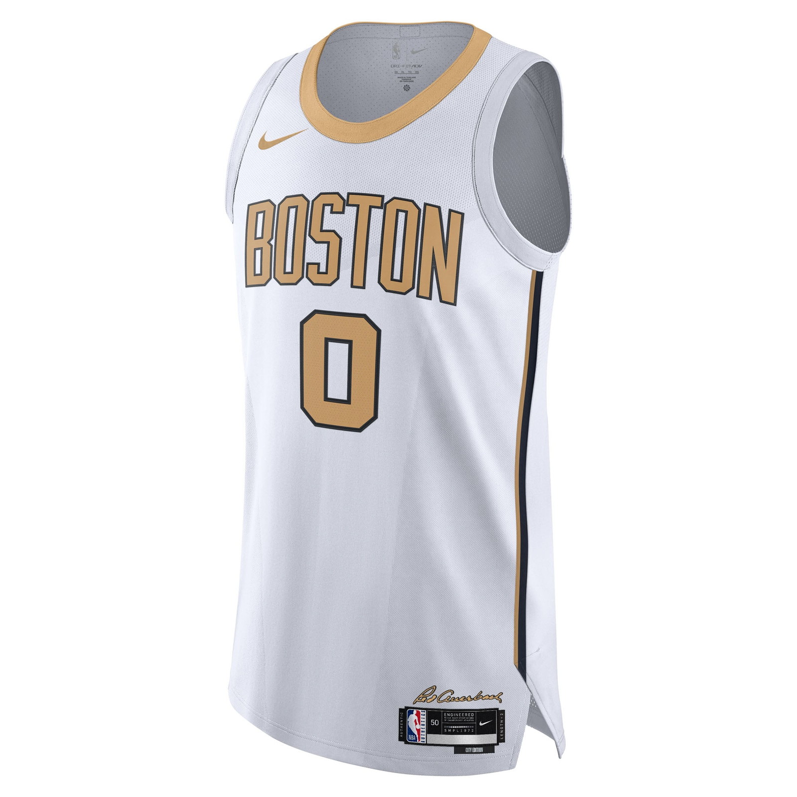 Jayson Tatum Boston Celtics Unisex 2025/26 Pro Cut Jersey City Edition White - front view