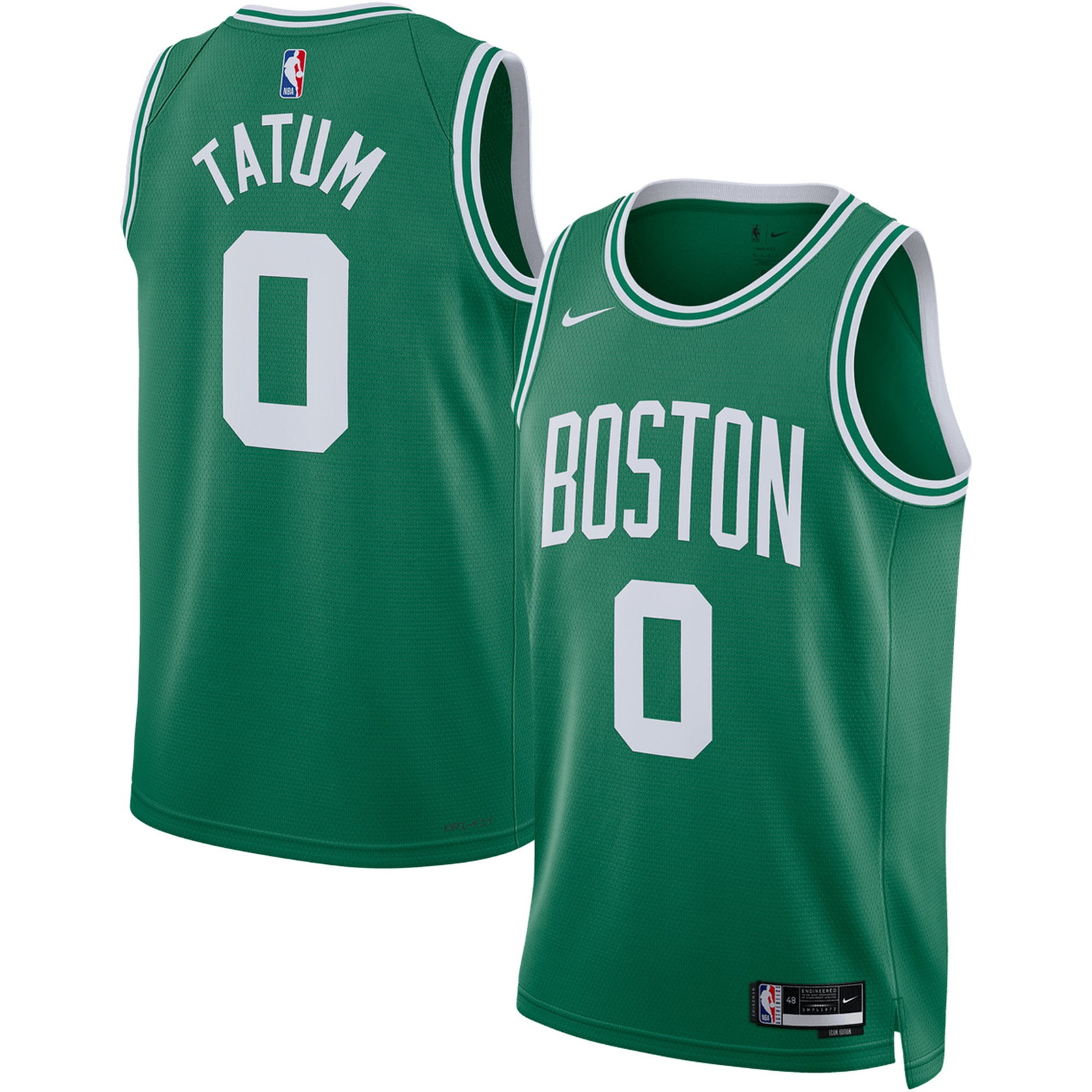 Jayson Tatum Boston Celtics Unisex Swingman Jersey Icon Edition Kelly Green - front and back view