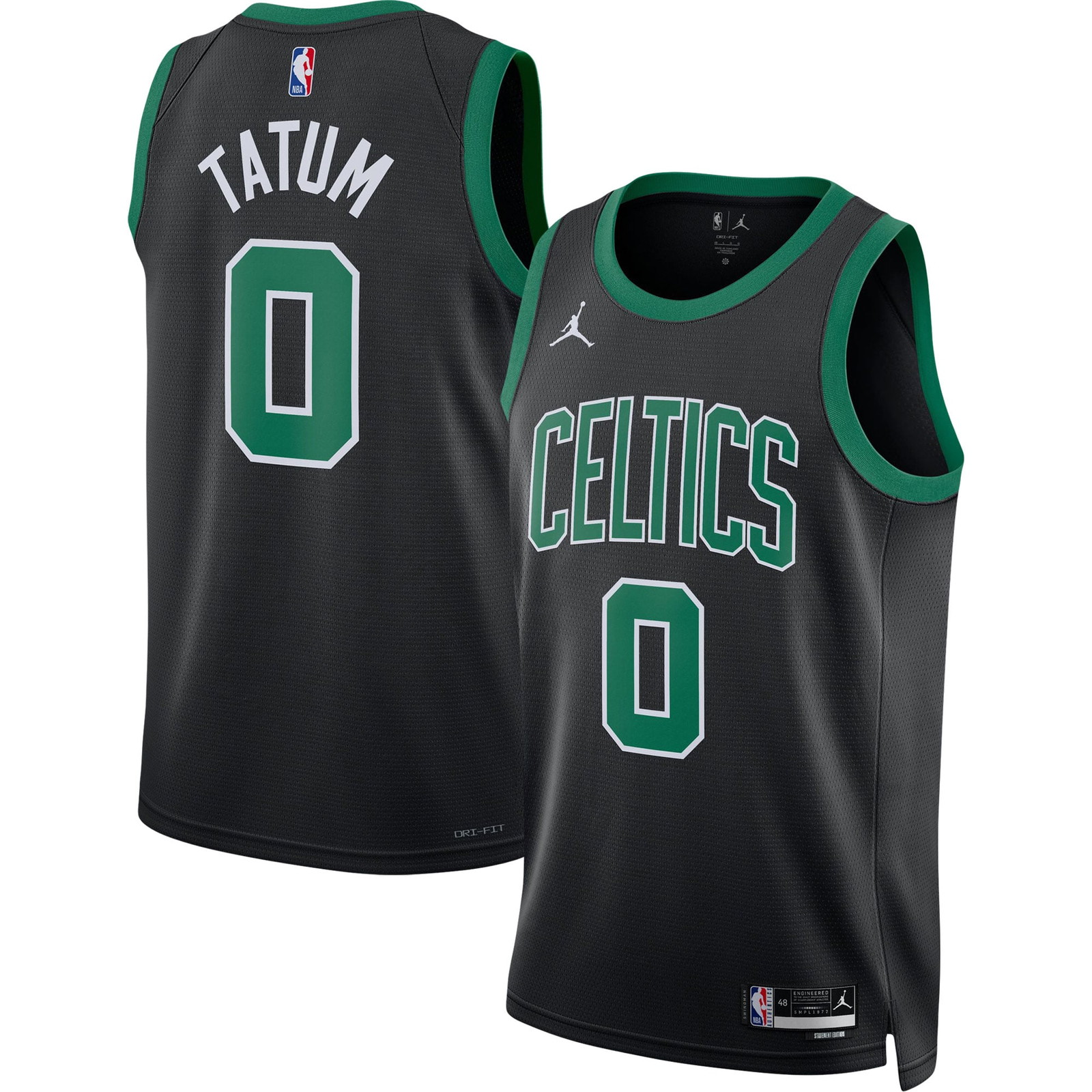 Jayson Tatum Boston Celtics Unisex Swingman Jersey Statement Edition Black - front and back view