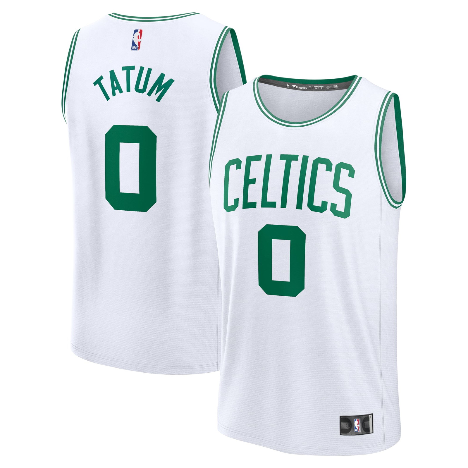 Jayson Tatum Boston Celtics Youth Fast Break Fan Version Player Jersey - front and back view