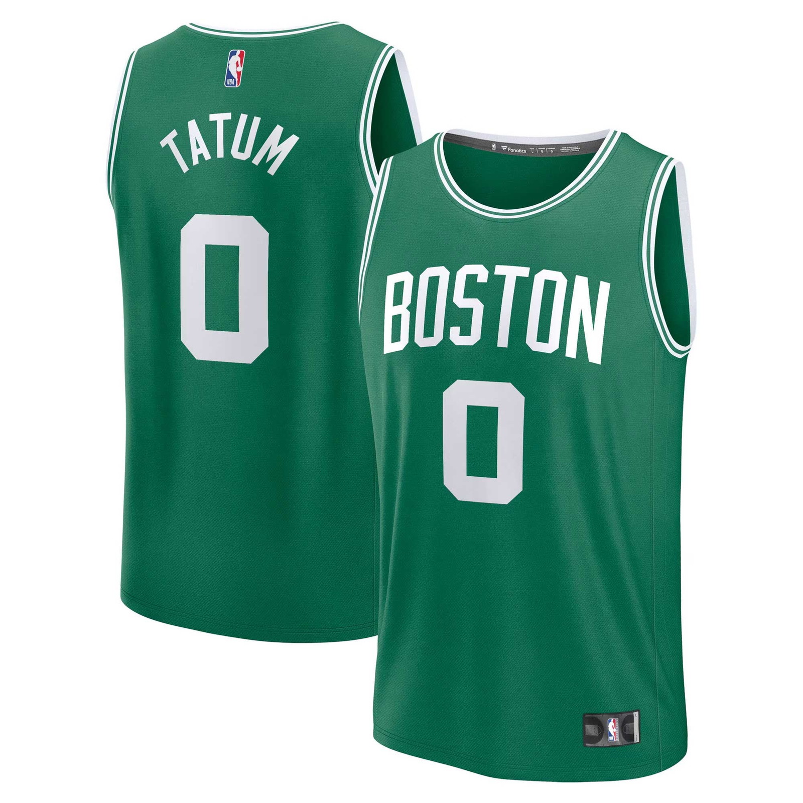 Jayson Tatum Boston Celtics Youth Fast Break Fan Version Player Jersey Icon - front and back view