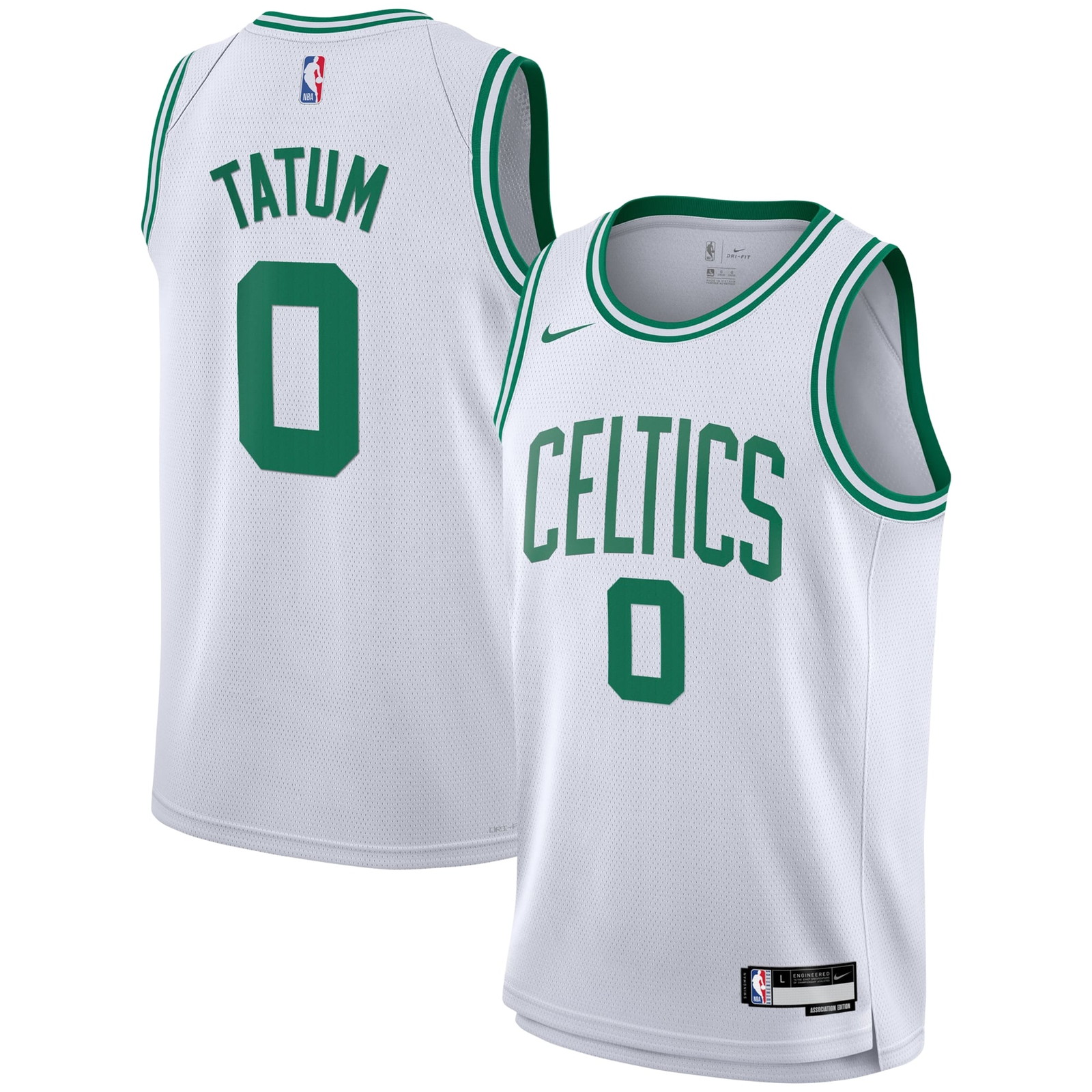 Jayson Tatum Boston Celtics Youth Swingman Jersey Association Edition White - front and back view
