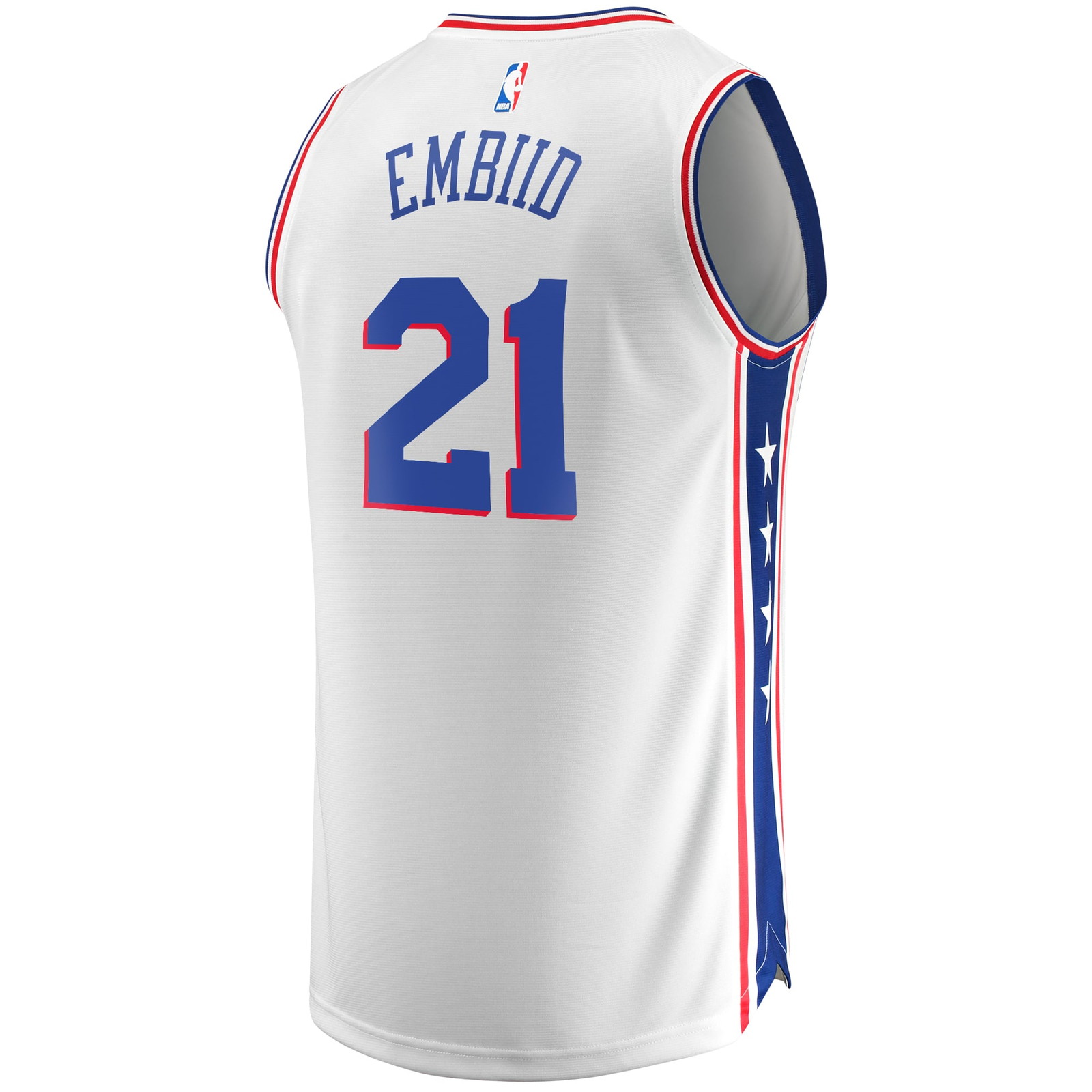 Joel Embiid Philadelphia 76ers Fan Version Jersey Association Edition White - back view