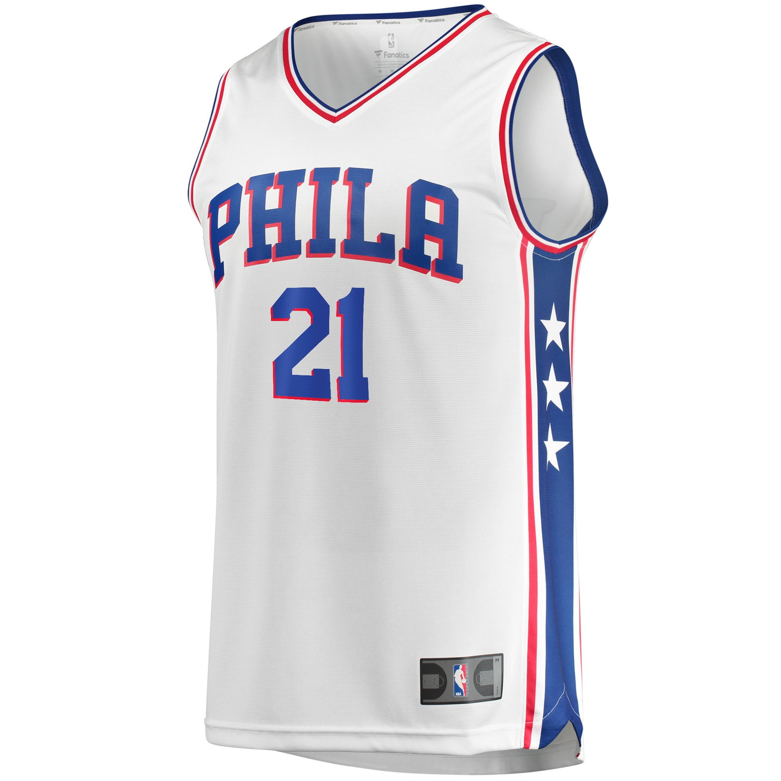 Joel Embiid Philadelphia 76ers Fan Version Jersey Association Edition White - front view