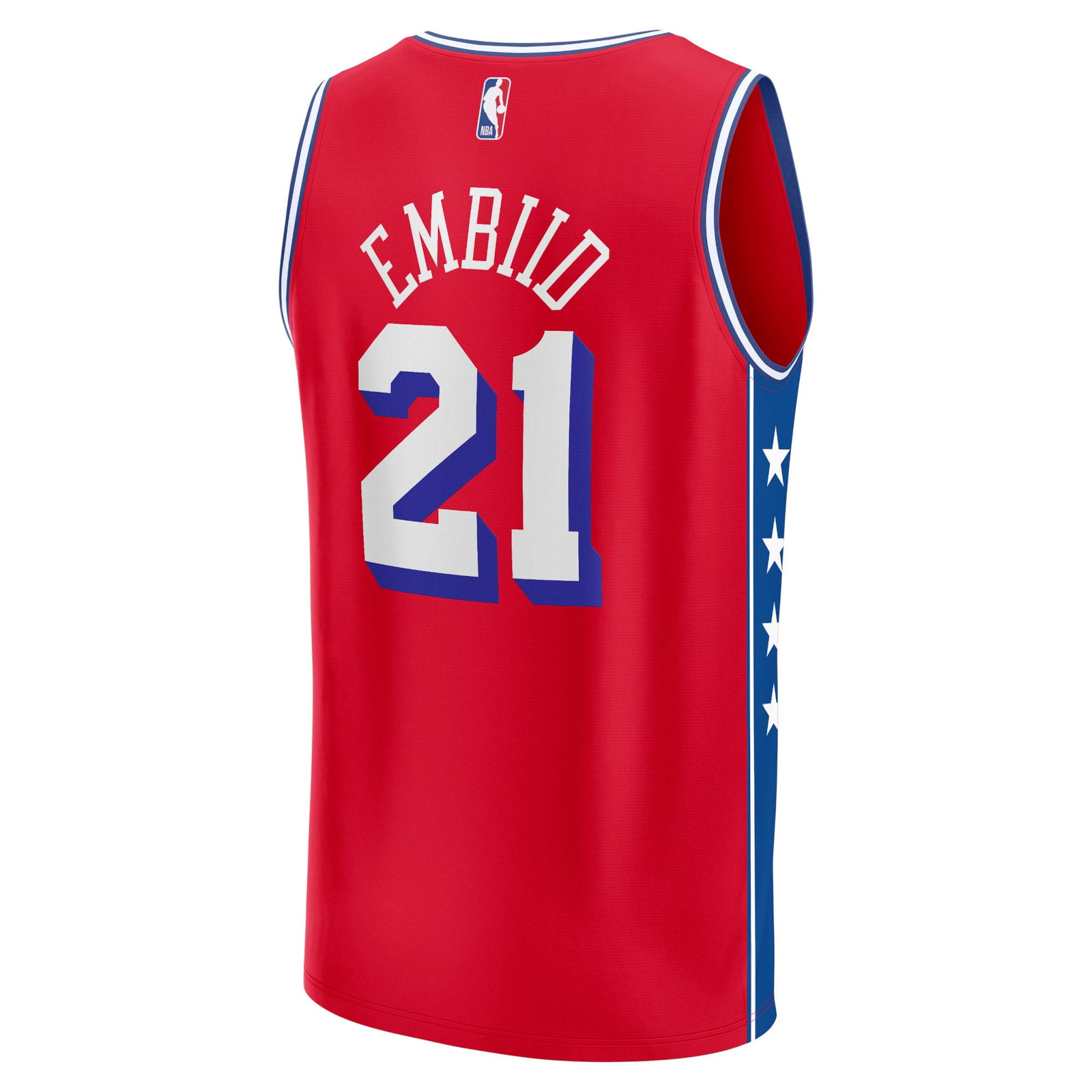 Joel Embiid Philadelphia 76ers Fast Break Fan Version Player Jersey Statement Edition - back view