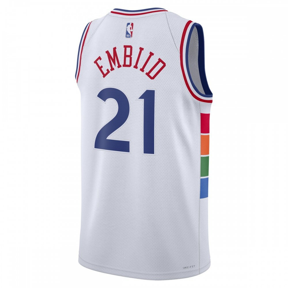 Joel Embiid Philadelphia 76ers Unisex 2024/25 Swingman Player Jersey City Edition White - back view