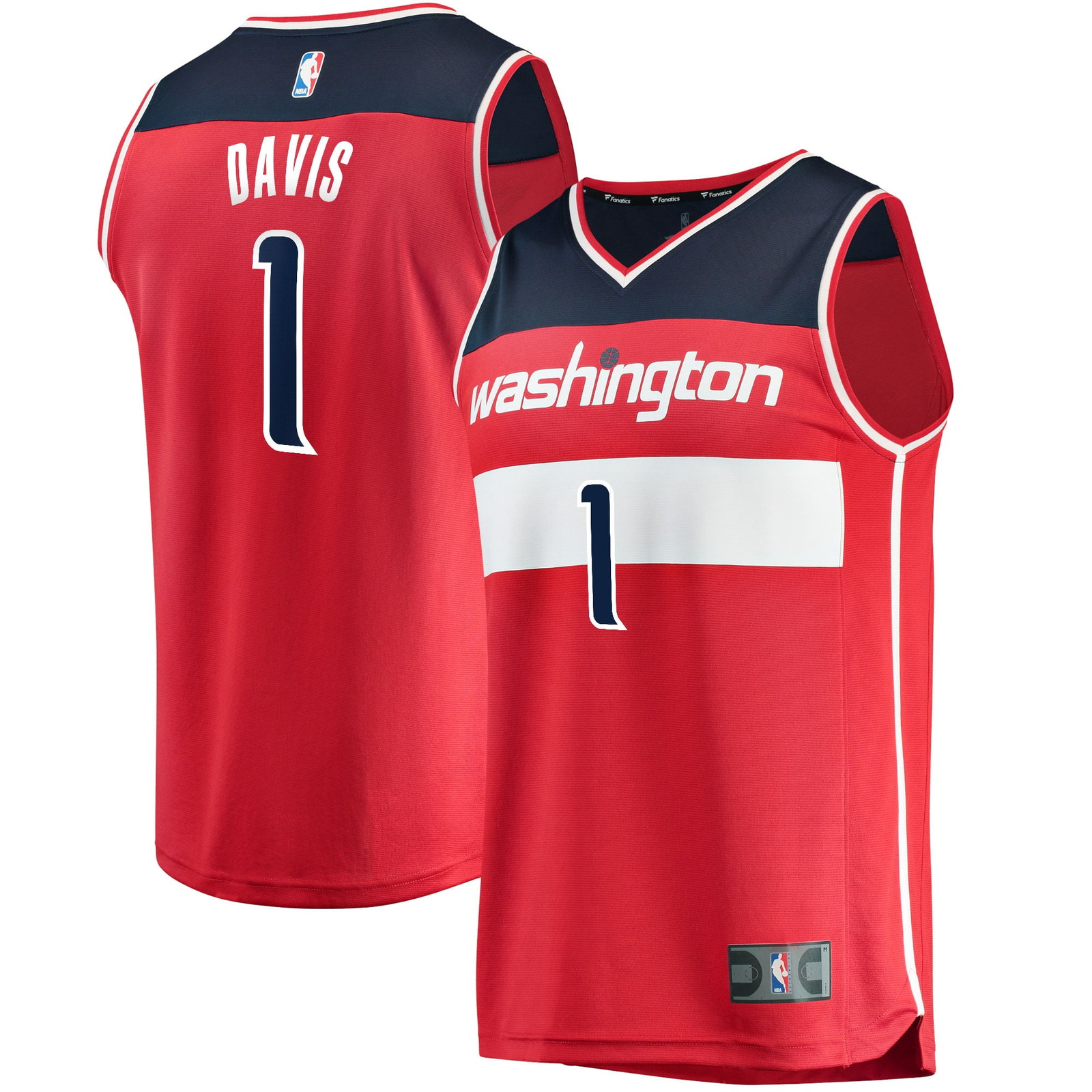 Johnny Davis Washington Wizards Youth Fast Break Fan Version Jersey Icon - front and back view