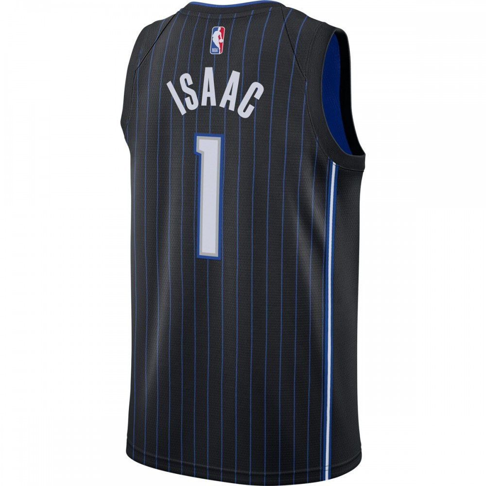 Jonathan Isaac Orlando Magic 2020/21 Swingman Jersey Black Icon Edition - back view