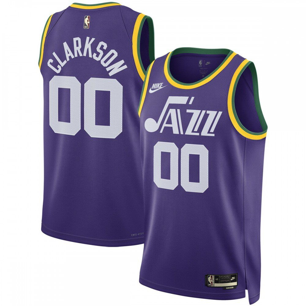 Jordan Clarkson Utah Jazz Unisex Swingman Fan Version Jersey Classic Edition Purple - front view