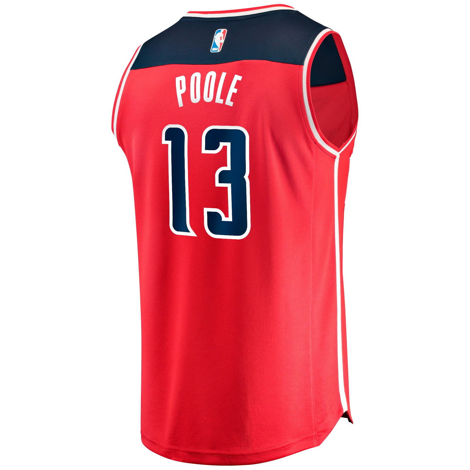 Jordan Poole Washington Wizards Fast Break Player Jersey Icon Edition Red - back view