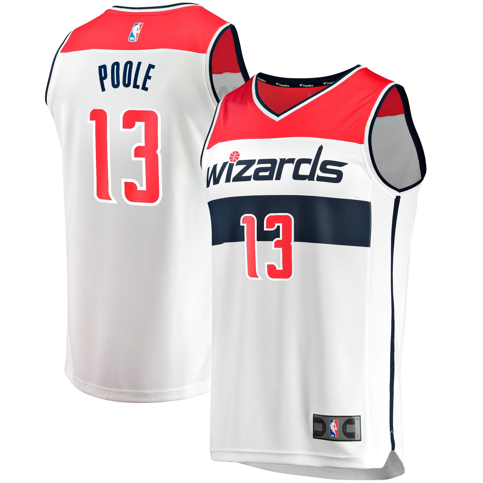 Jordan Poole Washington Wizards Youth Fast Break Player Jersey Association - front and back view
