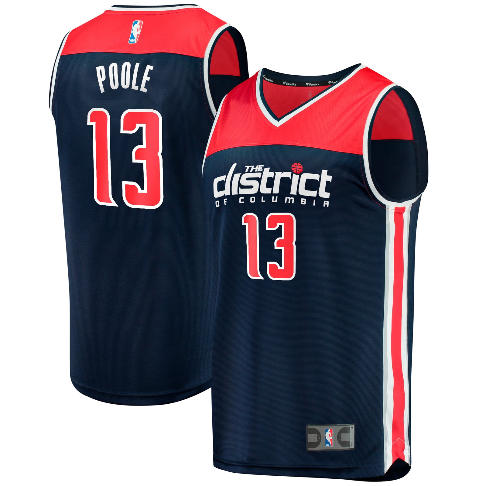 Jordan Poole Washington Wizards Youth Fast Break Player Jersey Statement - front and back view