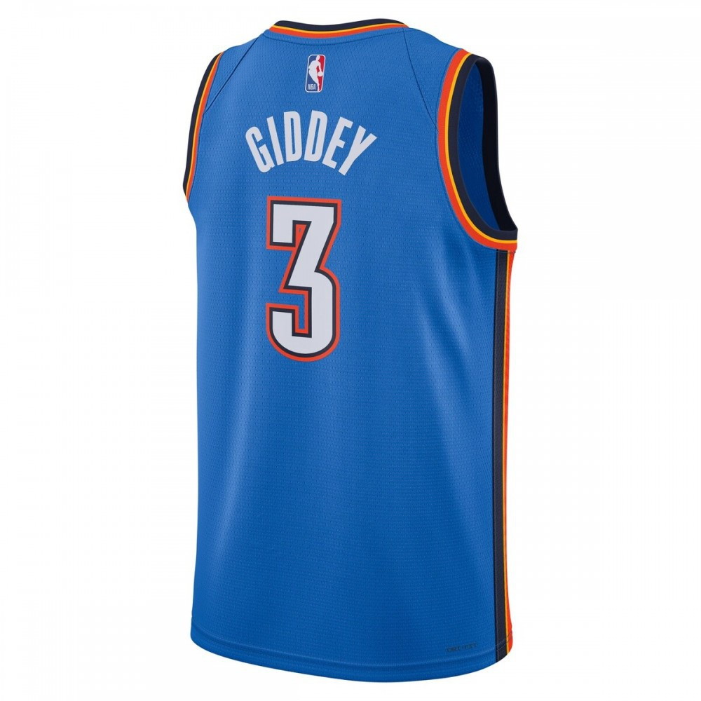 Josh Giddey Oklahoma City Thunder Unisex 2022/23 Swingman Jersey Icon Edition Blue - back view