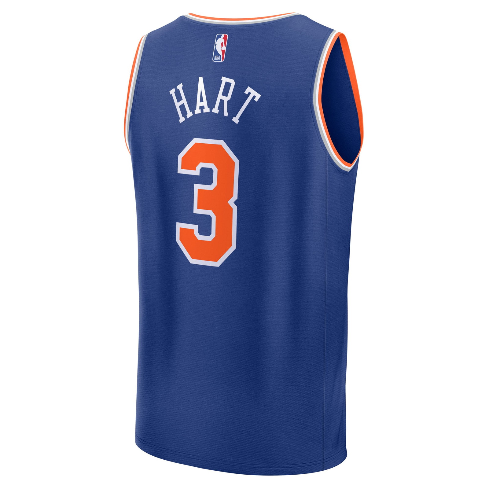 Josh Hart New York Knicks Youth Fast Break Fan Version Player Jersey Blue Icon Edition - back view