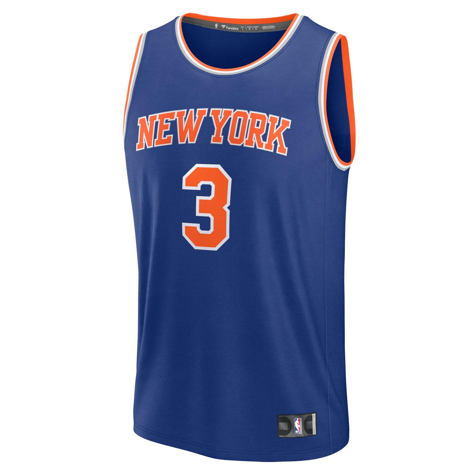 Josh Hart New York Knicks Youth Fast Break Fan Version Player Jersey Blue Icon Edition - front view