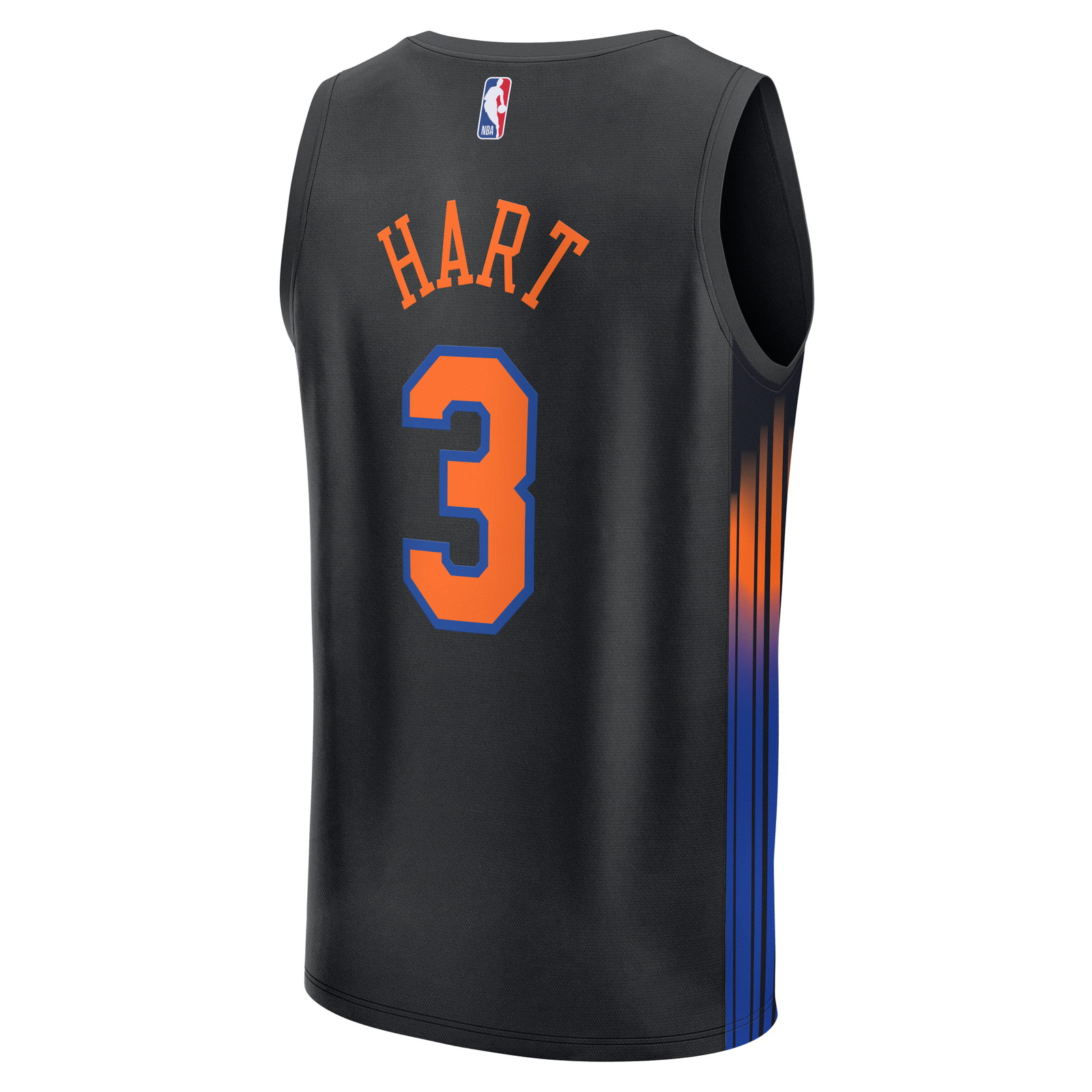 Josh Hart New York Knicks Youth Fast Break Jersey Statement Edition Black - back view