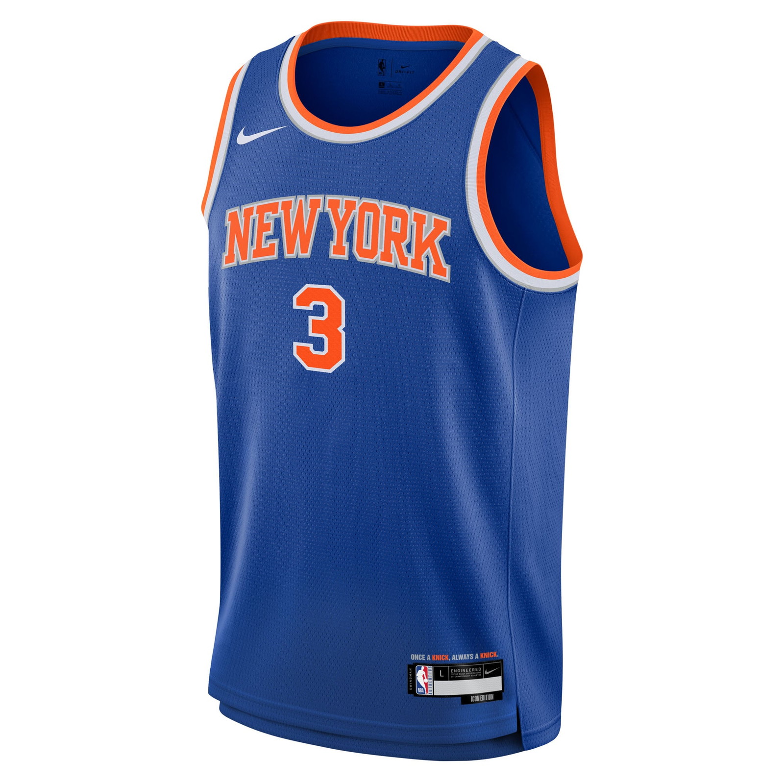 Josh Hart New York Knicks Youth Swingman Jersey Icon Edition Blue - front view