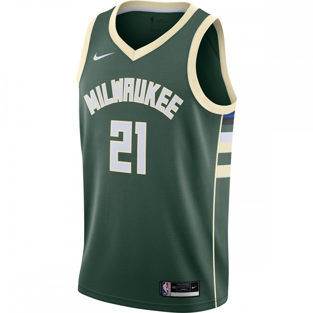 Jrue Holiday Milwaukee Bucks 2020/21 Swingman Jersey Hunter Green Icon Edition - second front view