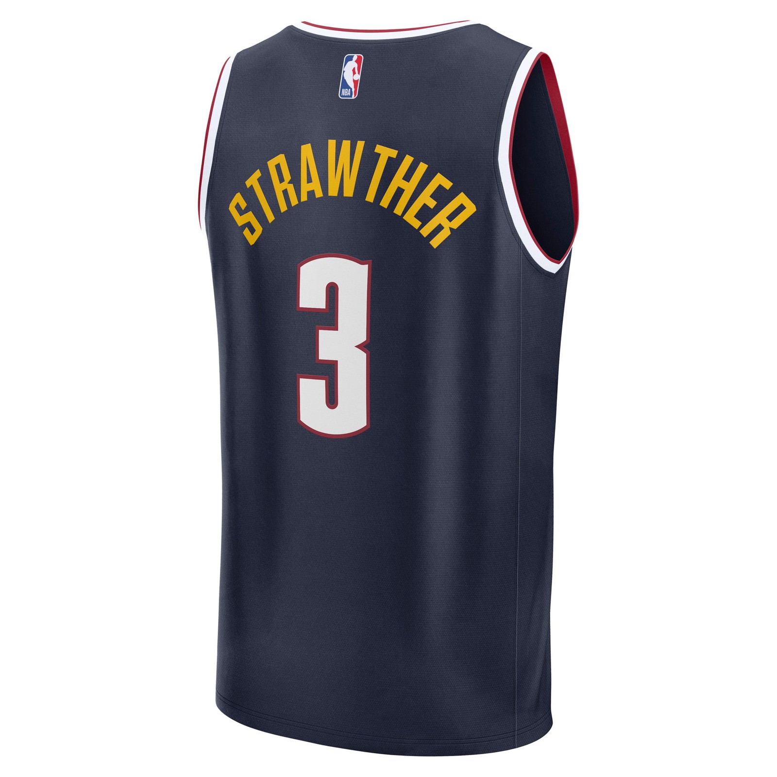 Julian Strawther Denver Nuggets Fast Break Fan Version Player Jersey Icon Edition Navy - back view