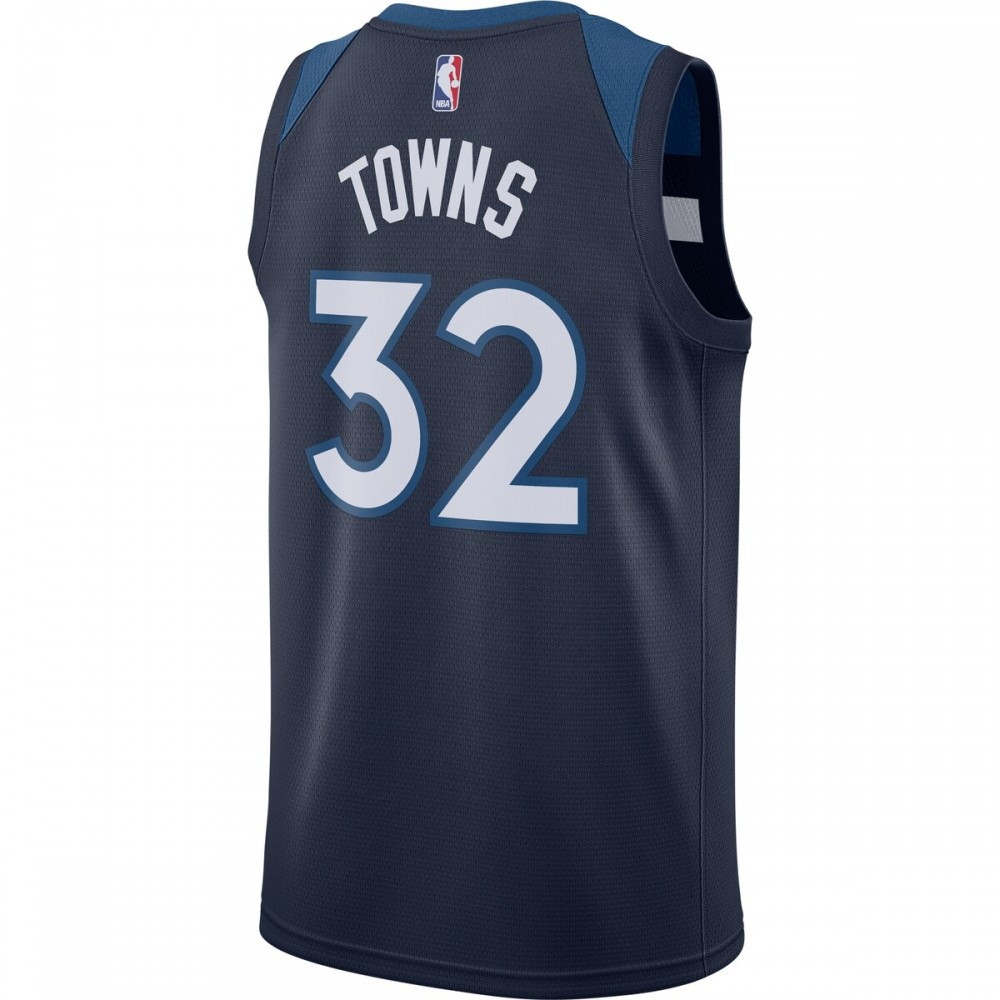 Karl-Anthony Towns Minnesota Timberwolves Swingman Jersey Navy Icon Edition - back view