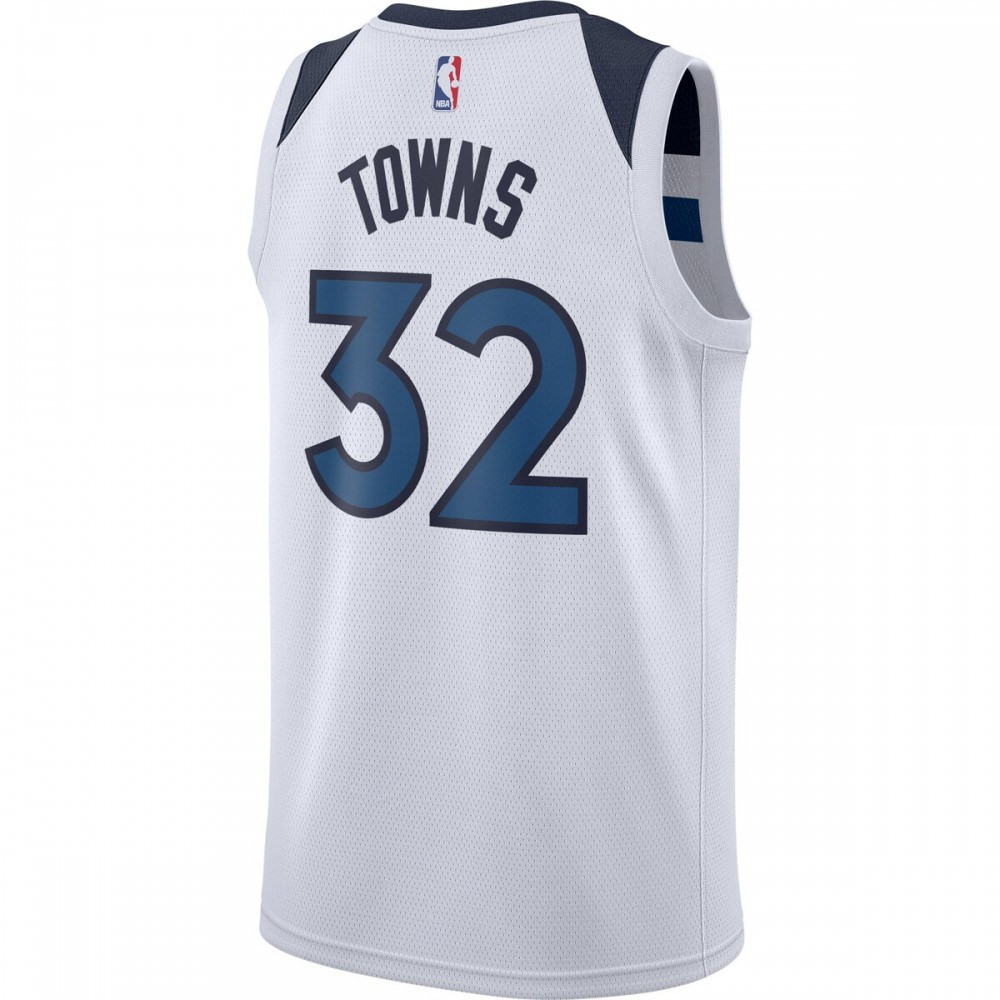 Karl-Anthony Towns Minnesota Timberwolves Swingman Jersey White Association Edition - back view