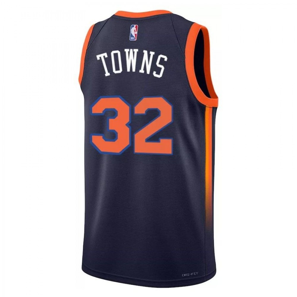 Karl-Anthony Towns New York Knicks 2022/23 Swingman Jersey Statement Edition Navy - back view