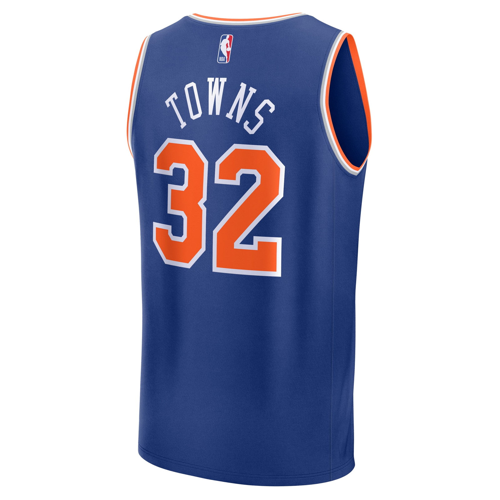Karl-Anthony Towns New York Knicks Youth Fast Break Fan Version Player Jersey Blue Icon - back view