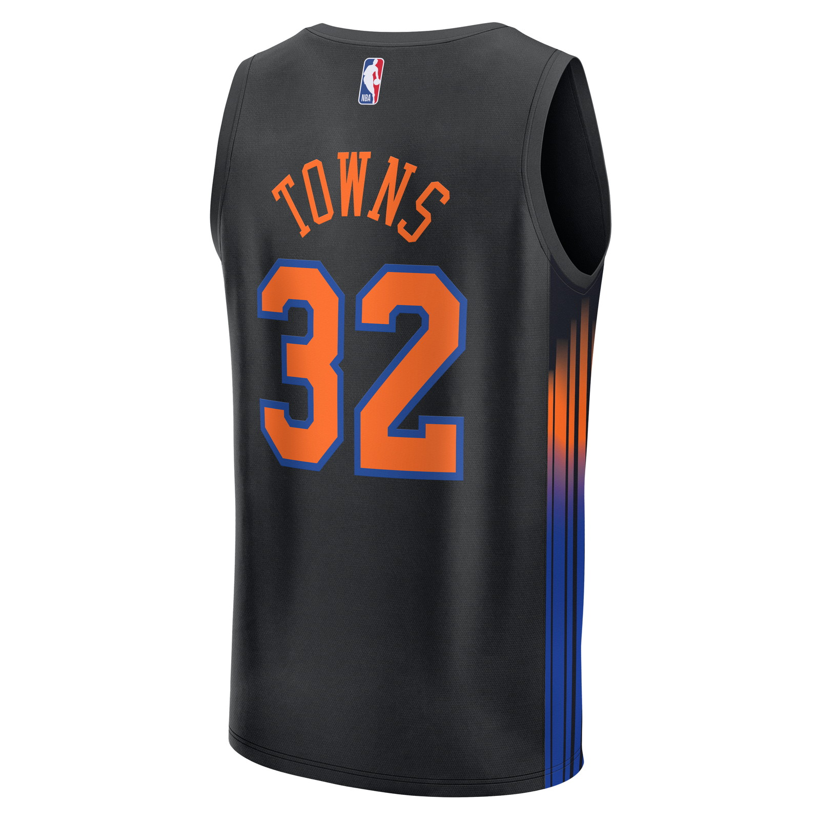 Karl-Anthony Towns New York Knicks Youth Fast Break Jersey Statement Edition Black - back view