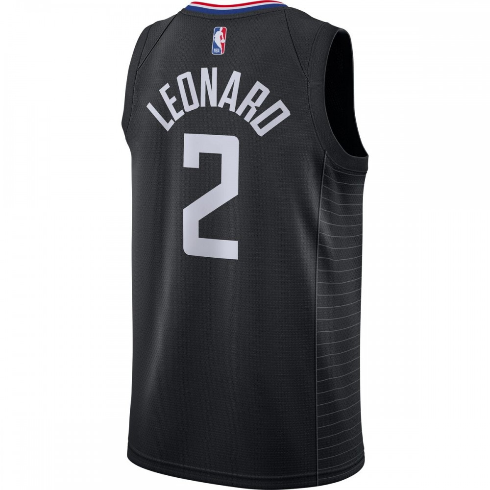 Kawhi Leonard LA Clippers 2020/21 Swingman Jersey Statement Edition Black - back view
