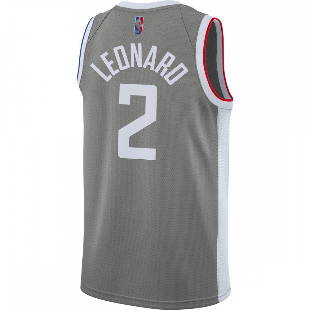 Kawhi Leonard LA Clippers 2020/21 Swingman Player Jersey Gray Earned Edition - back view