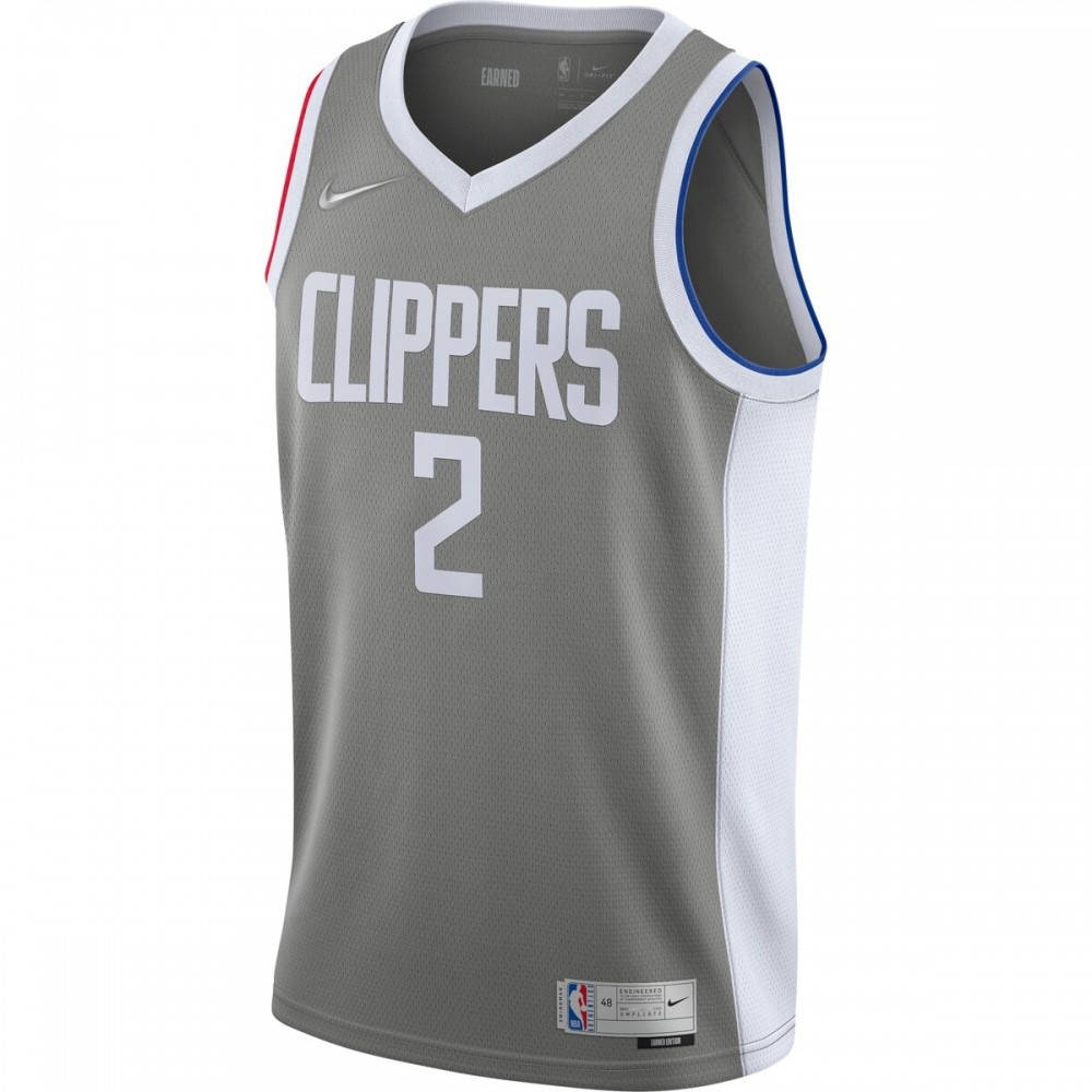 Kawhi Leonard LA Clippers 2020/21 Swingman Player Jersey Gray Earned Edition - second front view