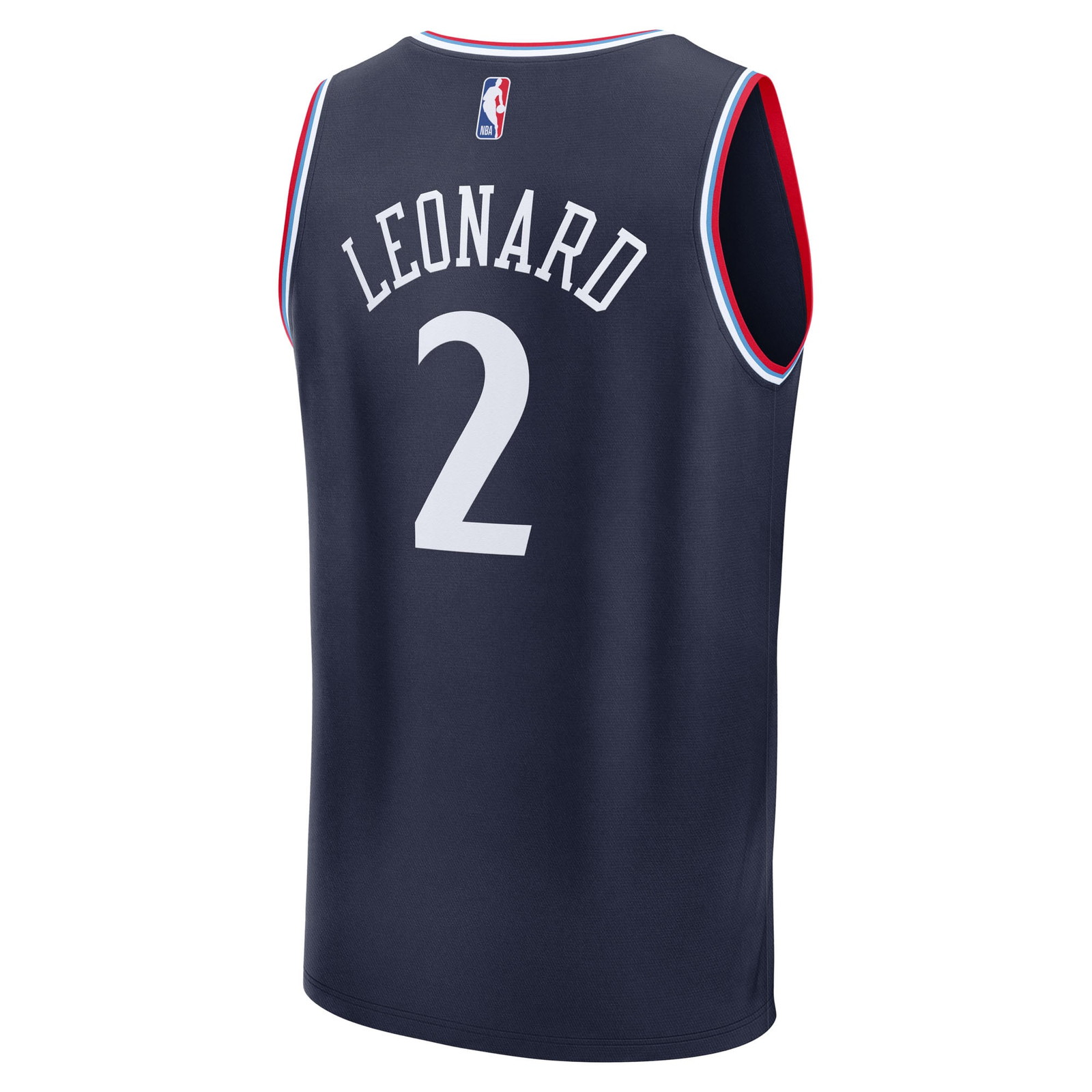 Kawhi Leonard LA Clippers Fast Break Fan Version Player Jersey Navy Icon Edition - back view