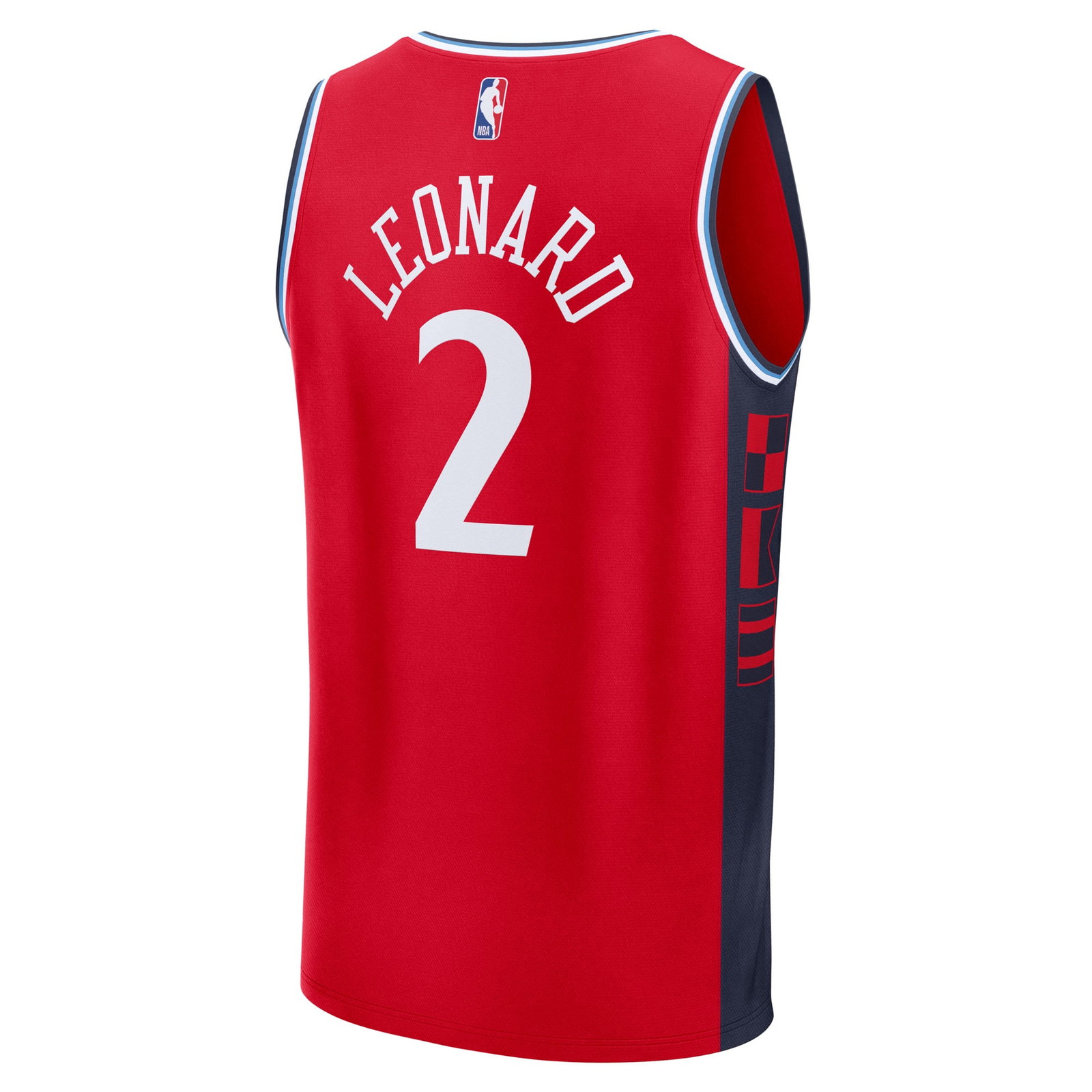Kawhi Leonard LA Clippers Fast Break Fan Version Player Jersey Statement Edition Red - back view