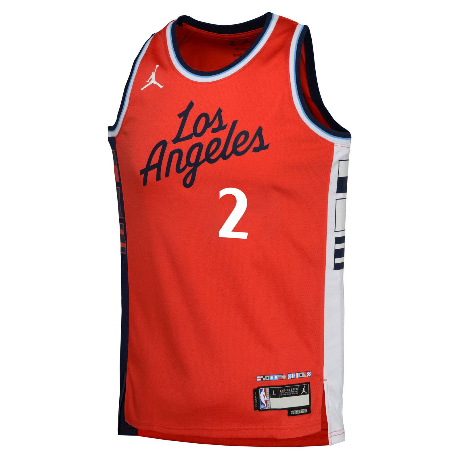 Kawhi Leonard LA Clippers Youth Swingman Jersey Statement Edition Red - front view