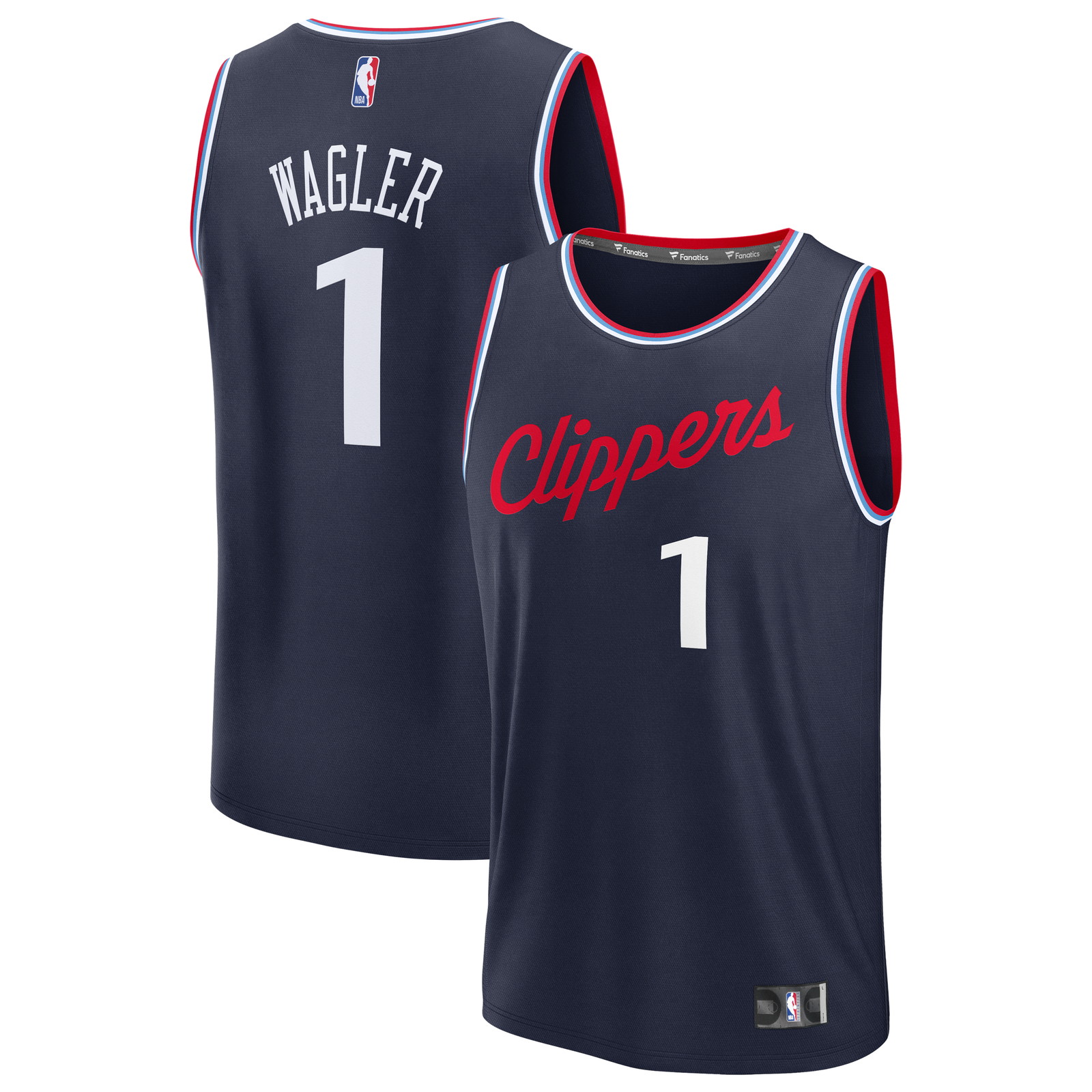 Keaton Wagler LA Clippers 2026 NBA Draft First Round Pick Fast Break Jersey - front and back view