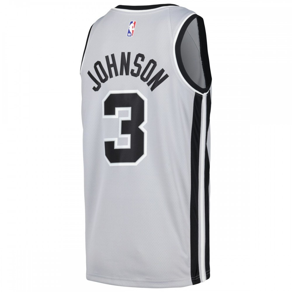 Keldon Johnson San Antonio Spurs Swingman Player Jersey Statement Edition Silver - back view