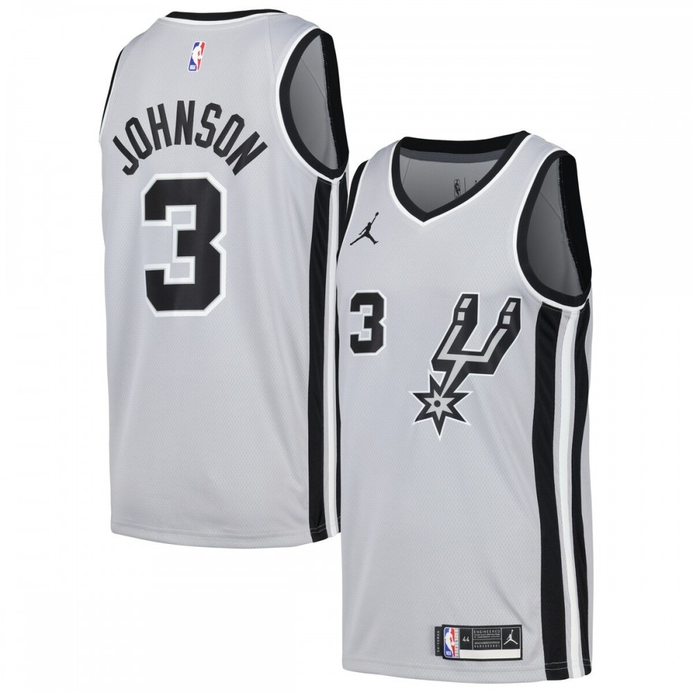 Keldon Johnson San Antonio Spurs Swingman Player Jersey Statement Edition Silver - front view