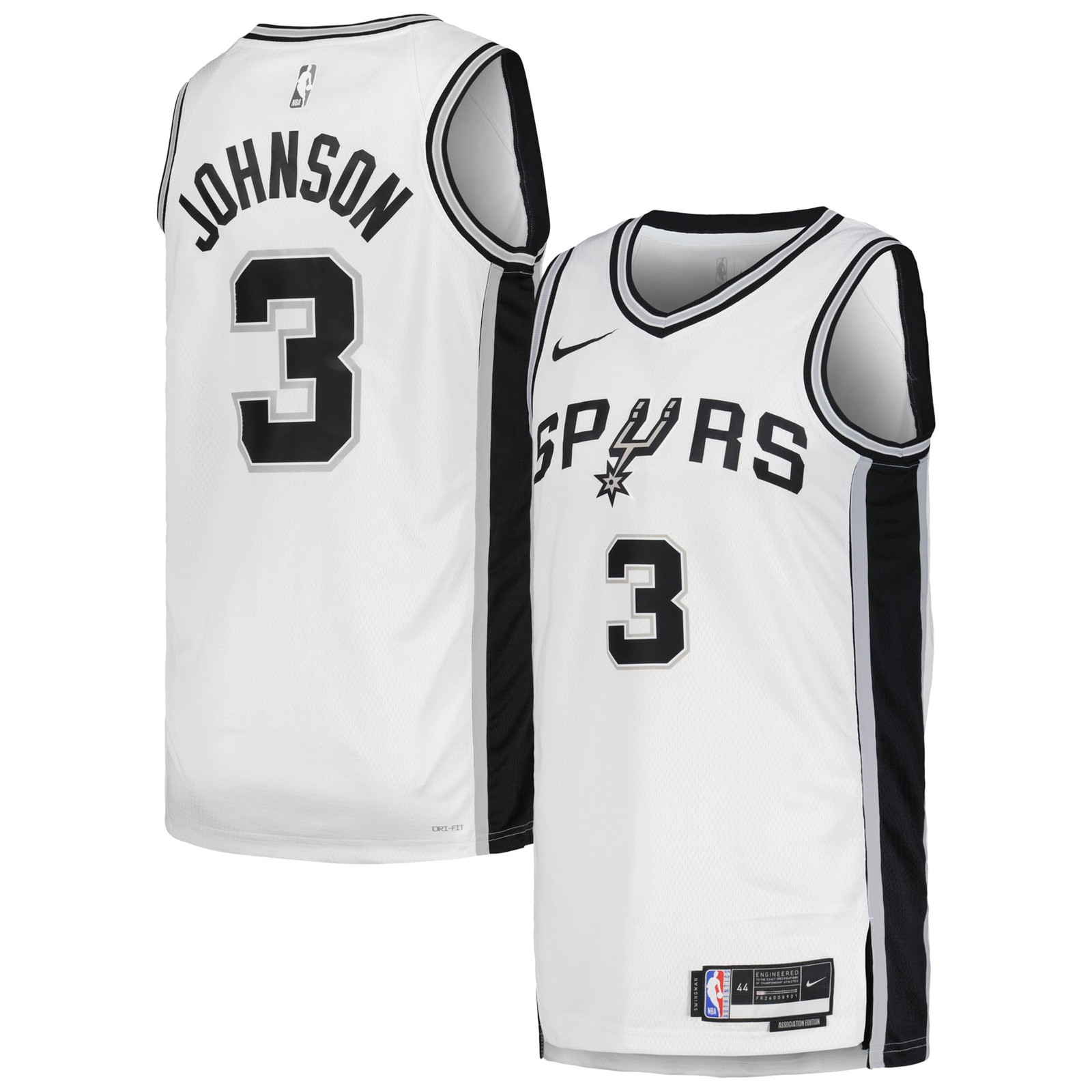 Keldon Johnson San Antonio Spurs Unisex Swingman Jersey Association Edition - front and back view