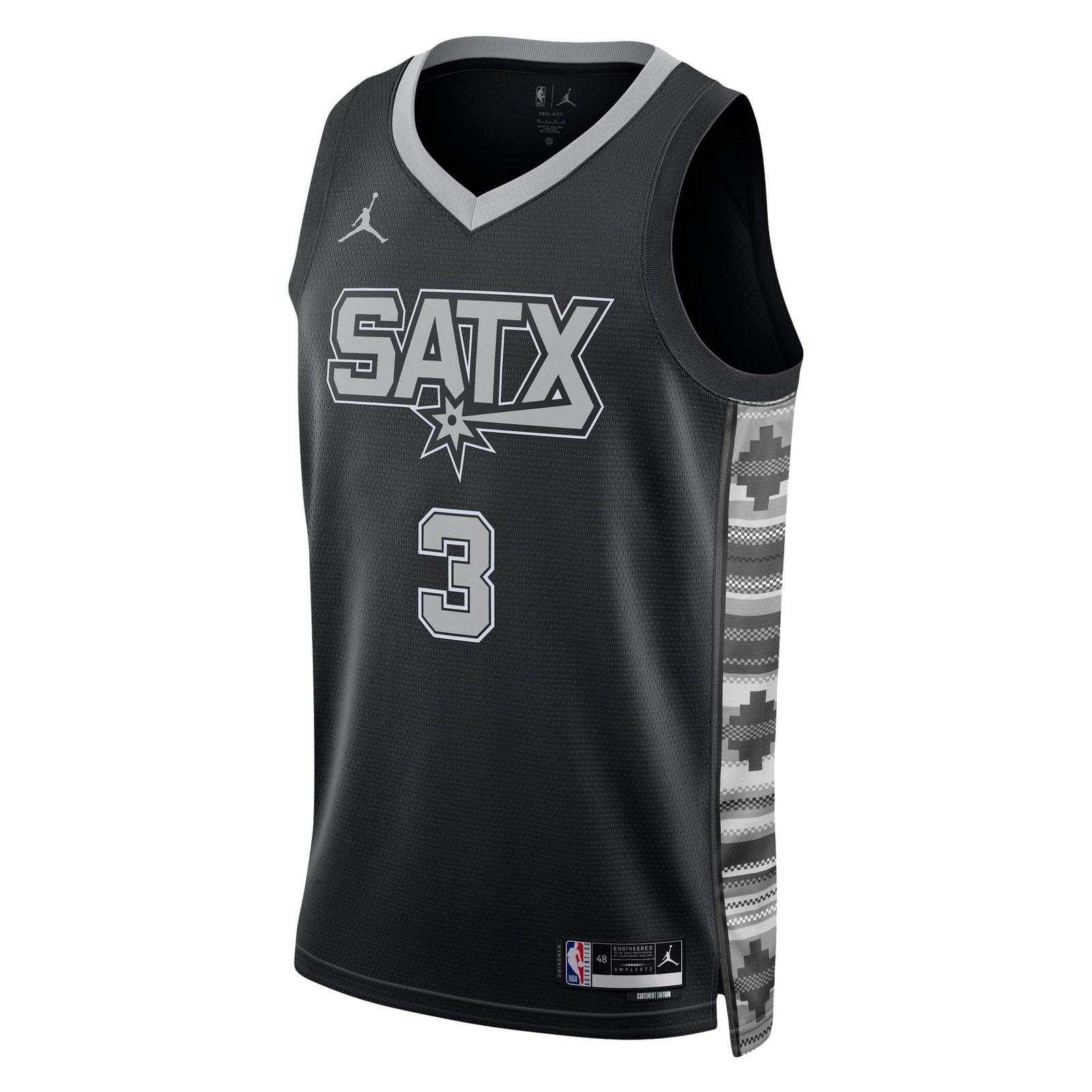 Keldon Johnson San Antonio Spurs Unisex Swingman Jersey Statement Edition Black - front view