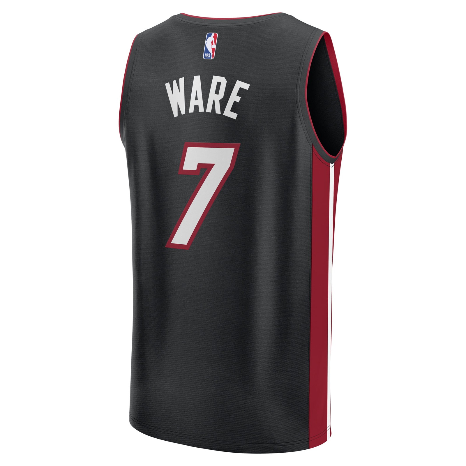 Kel'el Ware Miami Heat Fast Break Fan Version Player Jersey Icon Edition Black - back view