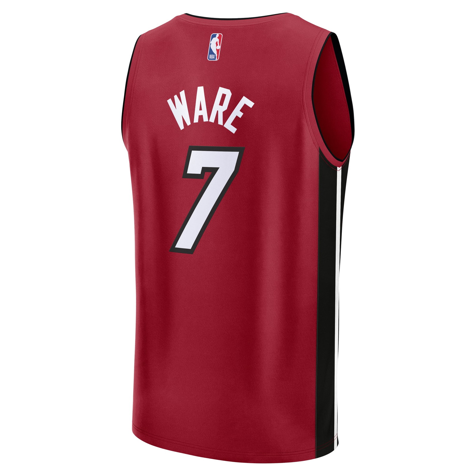 Kel'el Ware Miami Heat Youth Fast Break Player Jersey Statement Edition Red - back view