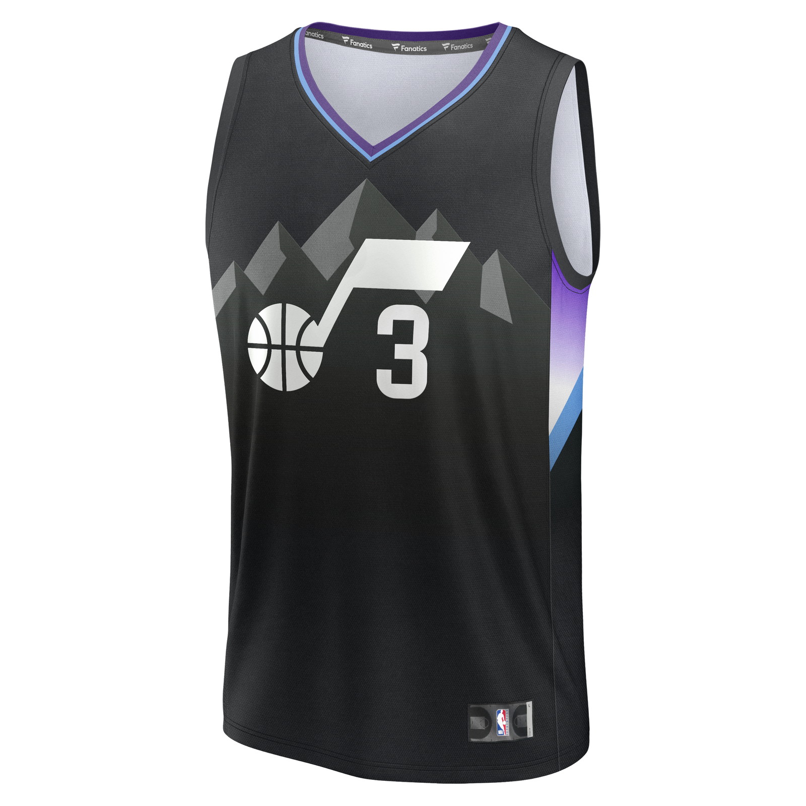 Keyonte George Utah Jazz Fast Break Fan Version Jersey Statement Edition Black - front view