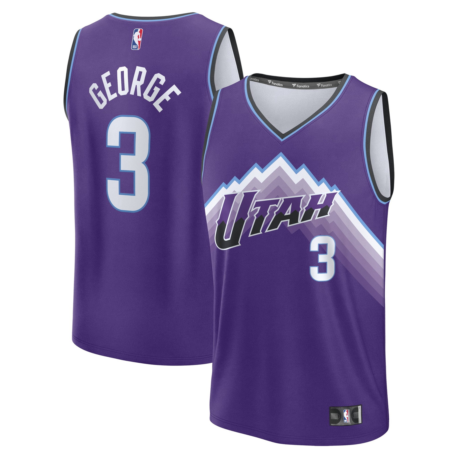 Keyonte George Utah Jazz Fast Break Jersey Purple Icon Edition - front and back view