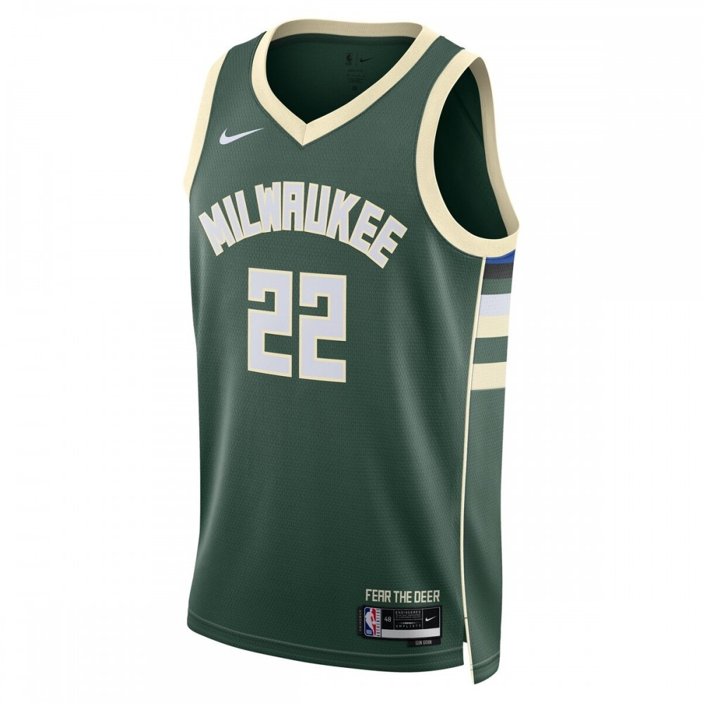 Khris Middleton Milwaukee Bucks Unisex 2022/23 Swingman Jersey Icon Edition - second front view