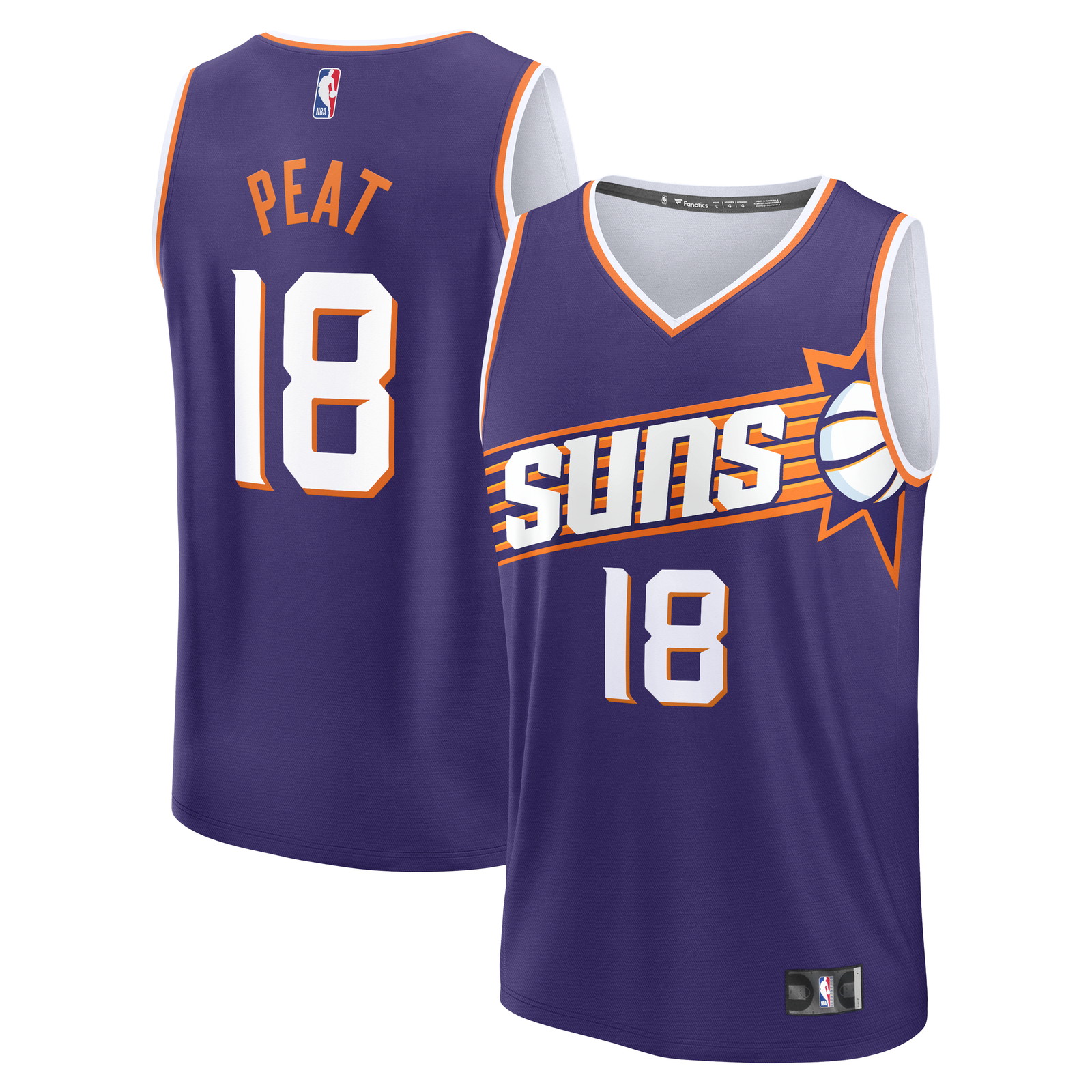 Koa Peat Phoenix Suns Fast Break Jersey Purple Icon Edition - front and back view