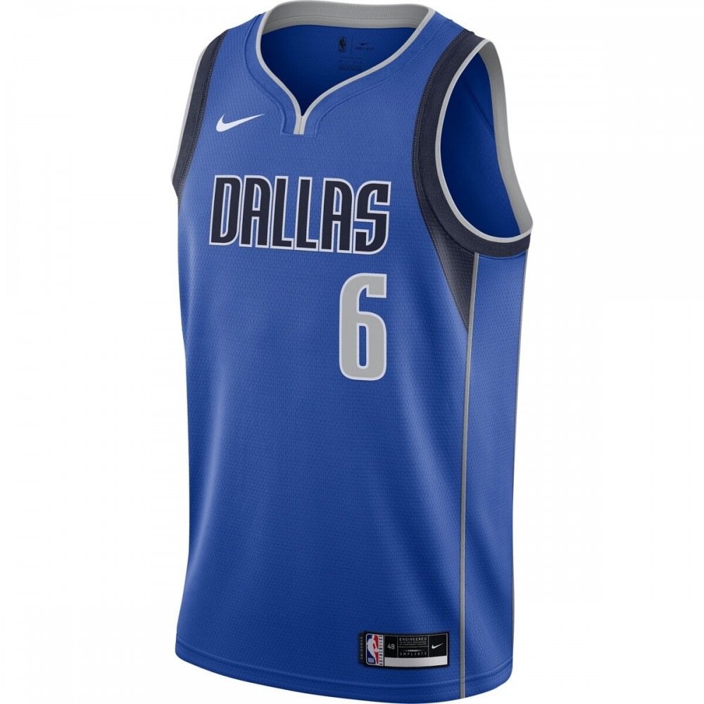 Kristaps Porzingis Dallas Mavericks 2020/21 Swingman Jersey Blue Icon Edition - second front view