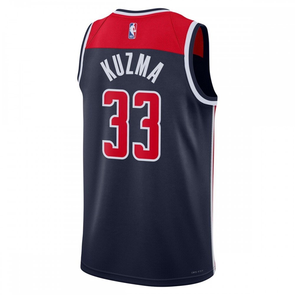 Kyle Kuzma Washington Wizards 2022/23 Statement Edition Swingman Jersey Navy - back view